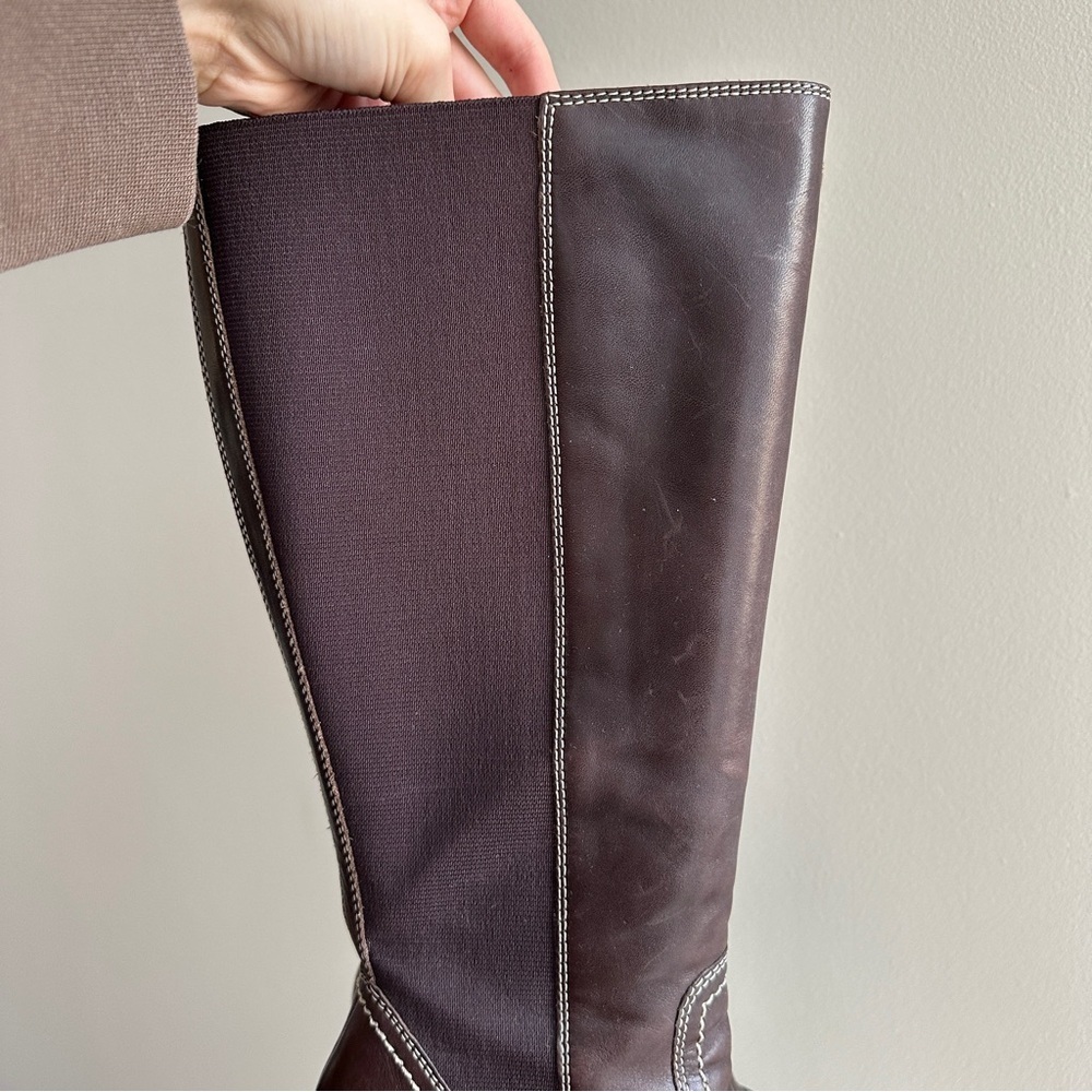 Franco Fortini Women Donna Mid-Calf Heeled Leather Boots, Y2K, Brown, Size 7.5M - Picture 8 of 16
